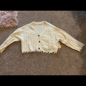 Cropped cream Alart’d state sweater